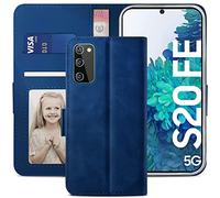 YATWIN Cover per Samsung Galaxy S20 FE, Flip Custodia Portafoglio in Pelle Premium Slot, Interno TPU Antiurto, Supporto Stand, Stile Libro e Chiusura Magnetica per Samsung Galaxy S20 FE Case - Blu