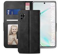 YATWIN Cover Samsung Galaxy Note 10 PLUS, Flip Custodia Portafoglio in Pelle Premium Slot Case, Supporto Stand, Stile Libro e Chiusura Magnetica Cover per Samsung Galaxy Note 10 PLUS - Nero