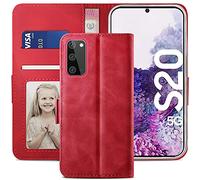 YATWIN Cover Samsung Galaxy S20, Cover a Libro Samsung Galaxy S20, Flip Custodia in Pelle Samsung Galaxy S20 Portafoglio, Supporto Stand e Chiusura Magnetica Cover per Samsung Galaxy S20 - Rosso
