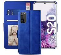 YATWIN Cover Samsung Galaxy S20, Cover a Libro Samsung Galaxy S20, Flip Custodia in Pelle Samsung Galaxy S20 Portafoglio, Supporto Stand e Chiusura Magnetica Cover per Samsung Galaxy S20 - Blu Reale