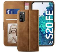 YATWIN Cover Samsung Galaxy S20 FE 5G, Cover a Libro Samsung S20 FE, Flip Custodia Portafoglio in Pelle Premium Slot, Supporto Stand e Chiusura Magnetica per Samsung Galaxy S20 FE 5G - Marrone Scuro