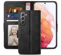 YATWIN Cover Samsung Galaxy S21, Flip Custodia Portafoglio in Pelle Premium Slot, Interno TPU Antiurto, Supporto Stand, Stile Libro e Chiusura Magnetica Cover per Samsung Galaxy S21 5G - Nero