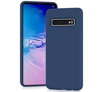 YATWIN Custodia in silicone per Samsung Galaxy S10, morbida al tatto, antiurto, sottile, resistente, blu scuro