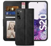YATWIN Custodia Samsung Galaxy S20, Cover a Libro Samsung Galaxy S20, Flip Custodia Portafoglio in Pelle Samsung Galaxy S20, Chiusura Magnetica Cover per Samsung Galaxy S20 - Nero