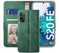 YATWIN Custodia Samsung Galaxy S20 FE, Cover a Libro Samsung Galaxy S20 FE, Flip Custodia Portafoglio in Pelle Samsung Galaxy S20 FE, Chiusura Magnetica Cover per Samsung Galaxy S20 FE - Verde Pino