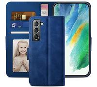 YATWIN Custodia Samsung Galaxy S21 FE, Cover a Libro Samsung Galaxy S21 FE, Flip Custodia Portafoglio in Pelle Samsung Galaxy S21 FE Case, Chiusura Magnetica Cover per Samsung Galaxy S21 FE - Blu