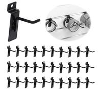 Yauhar 30 ganci per pannelli lamellari da 5 cm, colore argento, resistenti, per appendere alla parete, ganci in metallo per griglia, garage, negozio al dettaglio (diametro del cavo 5,6 mm)