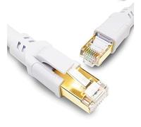 Yauhody CAT8 Ethernet Cable 1m, High Speed 40Gbps 2000MHz Internet Network LAN 26AWG Cables with Gold Plated RJ45 Connector for Router, Modem, PC, Switches, Hub, Laptop, Gaming, X Box (1m/White)