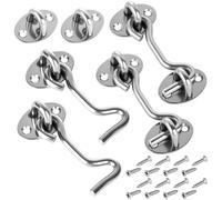 Yaunming 4 ganci da 3 pollici, ganci a vento, serratura a chiavistello, in acciaio inox con fori, design resistente alla ruggine e alla resistenza, con 16 viti, per garage, fienili, porte e finestre