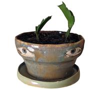 YAUWIHE Pentola di Fiori Che Piange Fatta a Mano, piantatrici astratte pentole, pentole Che piangono a Mano in Ceramica Lacrime di Gioia, Lacrime Felici Quando annaffiate Le Loro Piante, pentole (A)