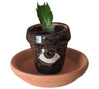 YAUWIHE Pentola di Fiori Che Piange Fatta a Mano, piantatrici astratte pentole, pentole Che piangono a Mano in Ceramica Lacrime di Gioia, Lacrime Felici Quando annaffiate Le Loro Piante, pentole (C)