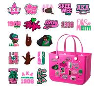 Yaveron 20 ciondoli sorority per borsa Bogg rosa e verde Bogg Bag accessori per borse Simply Southern Tote Bag in gomma da spiaggia