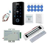 YAVIS Tuya WiFi Kit con Schermo Fingerprint Access Controller IP68 Impermeabile Touch Keyboard RFID/IC Card Reader WG26/34180kg Blocco Magnetico Elettrico, 3A Alimentazione, Campanello, Pulsante