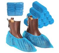 YAVO-EU 100 Pezzi/50 Paia Copriscarpe Monouso，Antipolvere Antiscivolo Copri Scarpe da Casa Usa e Getta per Interni, Esterni, Medici, Hotel, Moquette Protezione (Blue)