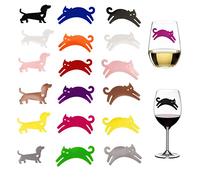YAVO-EU 18 Silicone marcatori cani e gatti, pennarelli per bicchieri da vino facili da strappare, mini pennarelli per bicchieri da vino