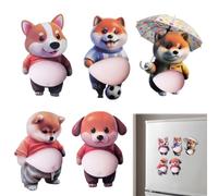 YAVRIX 5 Pezzi Paracolpi Porta Adesivi, Magneti Frigo Simpatici a Forma di Pancia di Cane Morbida, Adesivi Anticollisione 3D per Auto, Pareti, Mobili, Finestre e Cassetti, 9x12cm