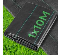 YAWAHOME Membrana per erbacce, 1 x 10 m, tessuto anti-erbacce per il terreno, stabilizzato ai raggi UV, ideale per l'uso in cortili, giardini, aiuole, paesaggistica, membrana anterbaccia