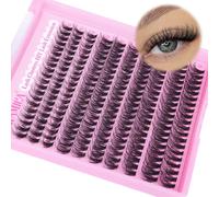 Yawamica Wispy - Ciuffetti di extension per ciglia naturali, 10-14 mm, soffici ciuffetti di ciglia a grappolo, extension per ciglia singole, 40D, 200 extension per ciglia fai da te