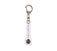 Yawdil Portachiavi a forma di criceto con scritta "I'm Just A Girl Sad Hamster", divertente, per accessori per borse, E, F