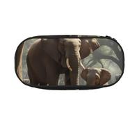 YaWea Astuccio grande con stampa di elefanti, per scuola, casa, ufficio