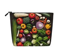 YaWea Introduzione di varie verdure stampa Cosmetic Bag Toiletry Bag Zipper Pouch Amicizia Regali per Compleanno Natale Laurea, nero, Taglia unica