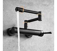 YAWEDA 360 Gradi Di Rotazione Nero Rubinetto A Muro Gruppo Lavello Fissata Al Muro Del Rubinetto Del Rubinetto Calda Acqua Fredda Rubinetto A Muro Tap