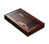 YAWEDA Tavolino da tè di bambù, Vassoio di bambù Tradizionale,Tipo di Stoccaggio E Drenaggio Vassoio da Tavolo Cinese da tè in bambù Kungfu (Size : 38x23x5.5cm)