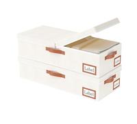 Yawinhe 2 Pezzi Contenitore Sottoletto, Con Il Coperchio Scatole Armadio, Grande Capacità Scatole Sotto Letto Contenitore, Utilizzato per Riporre Vestiti, 60x30x15cm, Beige,SNH004BES-2-