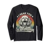 Yawn Cavapoo Cavoodle I Hear You I'm Just Not Listening Retro Maglia a Manica