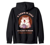 Yawn è Un grido Silenzioso per Il bevitore di caffè Sarcasmo Umorismo Felpa con Cappuccio