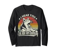 Yawn Shiba Inu/Akita Dog Ti sento, non sto ascoltando Maglia a Manica