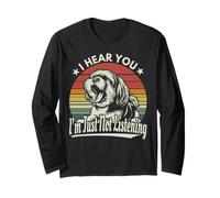 Yawn Shih Tzu I Hear You I'm Just Not Listening Tramonto Retro Maglia a Manica