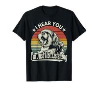 Yawn Shih Tzu I Hear You I'm Just Not Listening Tramonto Retro Maglietta