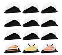 YAXIDAEVER 50 Pezzi Contenitore per Torta Triangolare con Coperchio Trasparente, Scatola in Plastica PET Riutilizzabile da 14 x 6 x 10 cm per Mousse, Cheesecake e Dessert