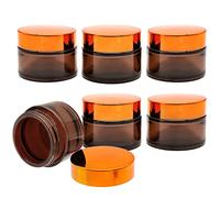 YAXIDAEVER 6 Pezzi Vasetti Creme Vetro,Bottiglia d'Ambra Vasetti per Creme Vuoti 50ml Vasetti Vetro per Crema per Creme per Il Viso, Lozioni, Oli Essenziali, Paste Fatte in Casa,ecc