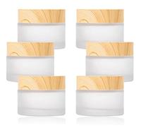YAXIDAEVER 6Pcs Vasetti Vuoti Per Creme，Vetro Smerigliato Riutilizzabile Vuoto Creme Vasetti Conserva Balsamo Per Le Labbra Fatto In Casa, Nail Art, Crema Per Il Viso, ecc (30ML)
