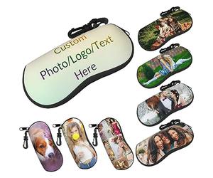 Yaxinduobao Custodia per occhiali personalizzata con logo fotografico personalizzato con nome testo Custodia per occhiali da sole Custodia per occhiali da sole in neoprene portatile ultra leggera