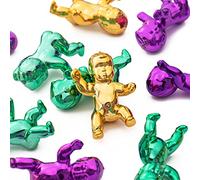 YAXINRUI King Cake Babies, mini bambini in plastica metallizzata da 3 cm, per decorazioni per torte di festa, cubetti di ghiaccio My Water Broke Baby Shower giochi, bomboniere per feste Mardi Gras