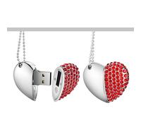 Yaxiny, chiavette USB da 128 GB, chiavette USB Premium impermeabili con cuore e diamante, alta velocità USB 2.0, unità di memoria flash, disco chiavetta USB rossa 1 pezzo