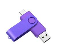 Yaxiny USB C Flash Drive 16GB 1 Stück, OTG USB C Pen Drive, USB 2.0 und USB C Flash Drive, Typ C Speicherstick für USB A+USB C Android Smartphone Metall Lila