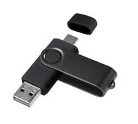 Yaxiny USB C Flash Drive 8GB 1 Stück, OTG USB C Pen Drive, USB 2.0 und USB C Flash Drive, Typ C Speicherstick für USB A+USB C Android Smartphone Metall Schwarz