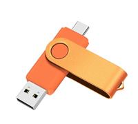 Yaxiny USB C Flash Drive 8GB 1 Stück, OTG USB C Pen Drive, USB 3.0 und USB C Flash Drive, Typ C Speicherstick für USB A+USB C Android Smartphone Metall Orange