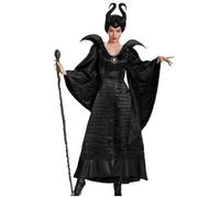 YAXRO Costume Cosplay Di Halloween Malefica Costume Da Regina Demone Strega Oscura,Costume Da Spettacolo Di Carnevale Femminile Abito Nero Con Copricapo A,M
