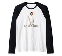 Yay Sports Game Day Put Me in Coach Dad Football Goose Duck Maglia con Maniche Raglan