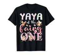 Yaya Of The Fairy One First Birthday Girl Fairytale Maglietta
