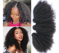 YAYAHAIR Afro Kinky Curly Bundles Human Hair 14 14 14 Inch Natural Black | Mongolian 100% Unprocessed Brazilian Remy Virgin Hair Curly Weave Hair Bundles Quick Hair Extensions for Women 300g