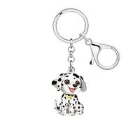 YAYAKO Acrilico Carino Dalmata Portachiavi Charms Pet Amanti Cani Regali per le Donne Ragazze Zaino Accessori Auto Portachiavi (Bianco)