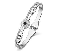 YAYAKO Bracciali Occhio di Allah del Bangle in Acciaio Inox Oro 18K Bracciali di Coppia per Donne Ragazze Bracciali di Fascino Regali (Argento Placcato 061)
