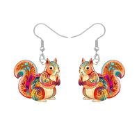 YAYAKO Graziosi orecchini a forma di scoiattolo, regali strani per donne, orecchini in acrilico pendenti stravaganti, accessori stravaganti, regalo per gli amanti degli animali, Medium, Acrilico
