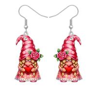 YAYAKO Graziosi orecchini romantici a forma di gnomo di San Valentino, regali per donne, orecchini in acrilico per San Valentino, gioielli per lei, Medio, Acrilico, Nessuna pietra preziosa
